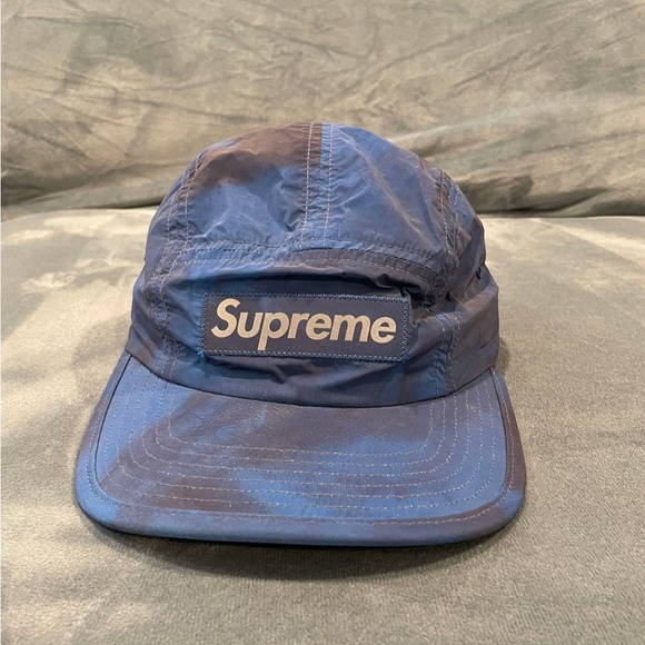 Supreme - Black 3M Reflective Tonal Box Logo Camp Cap / Hat  Supreme Camp Cap 3m